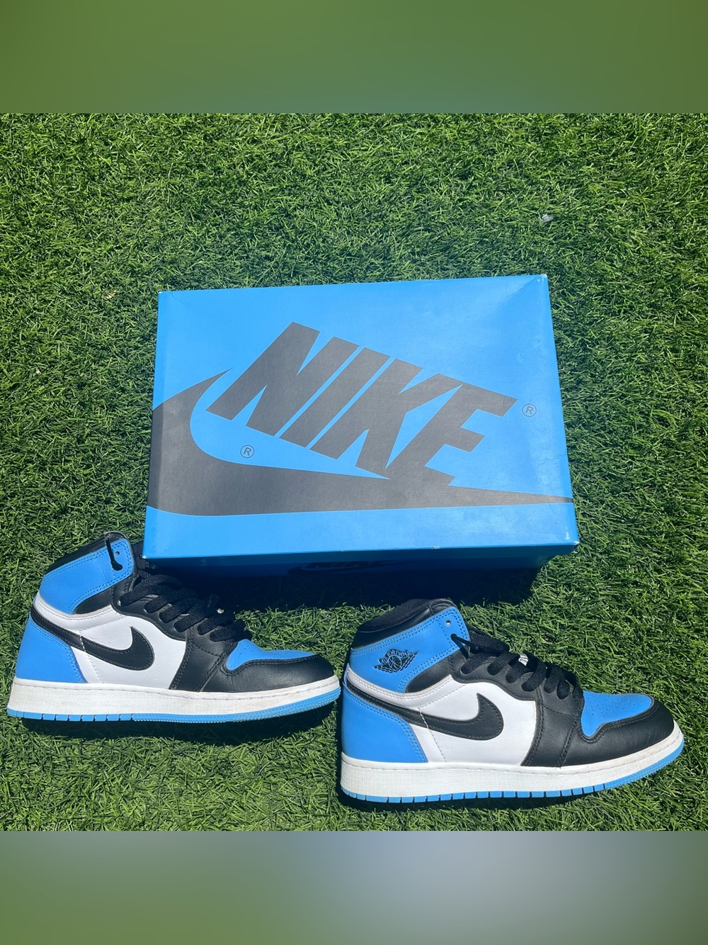 Nike Air Jordan 1 Retro High OG GS “University Blue” UNC Black White Size 6.5Y